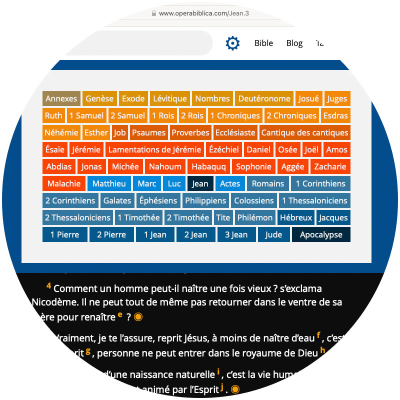 bible d’étude semeur, navigation